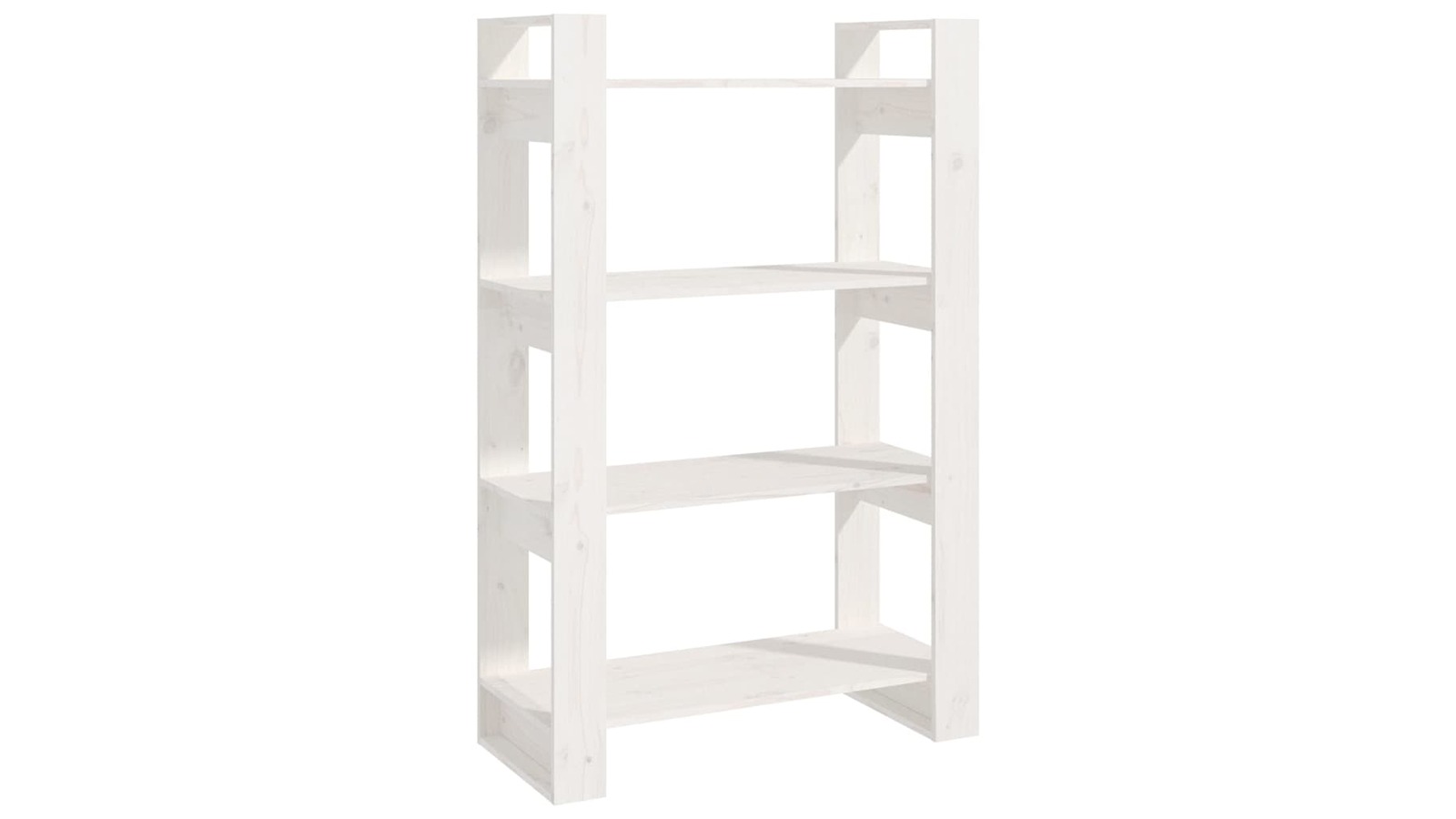 vidaXL White Solid Pine Wood 80 x 35 x 125cm Book Cabinet/Room Divider