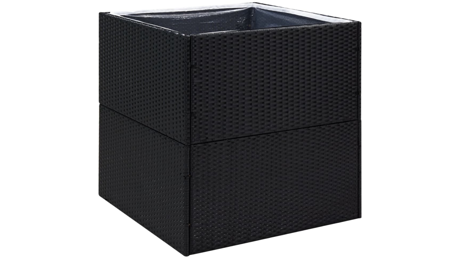 vidaXL Black Poly Rattan Garden Planter - Small