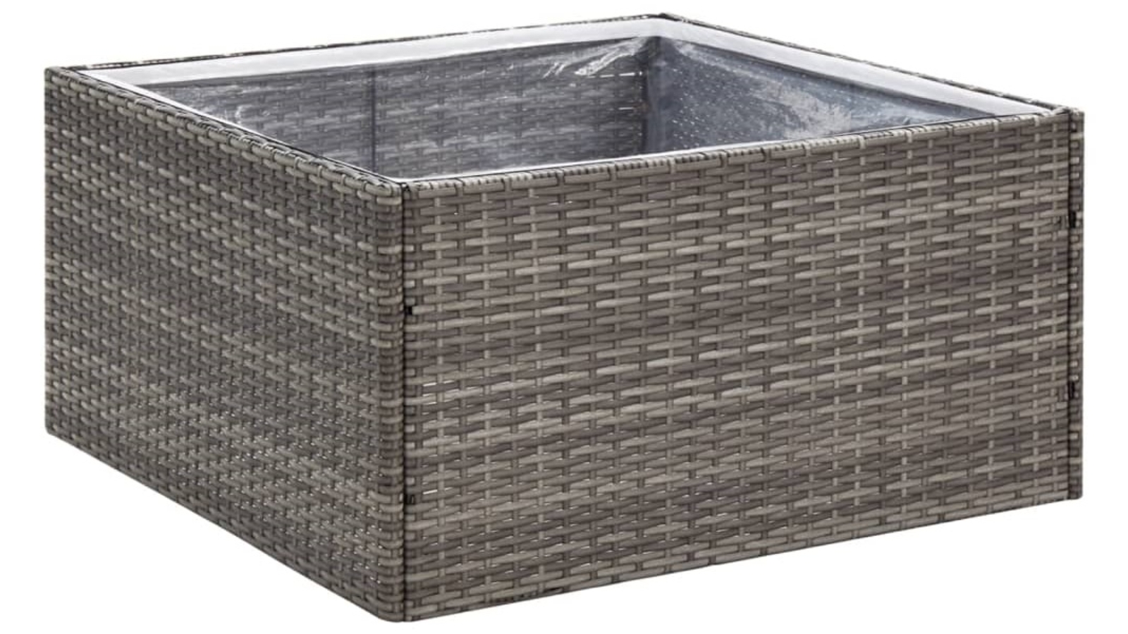 vidaXL Grey Poly Rattan Garden Planter - Small
