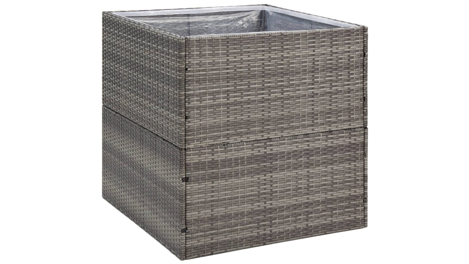 vidaXL Grey Poly Rattan Garden Planter - Small