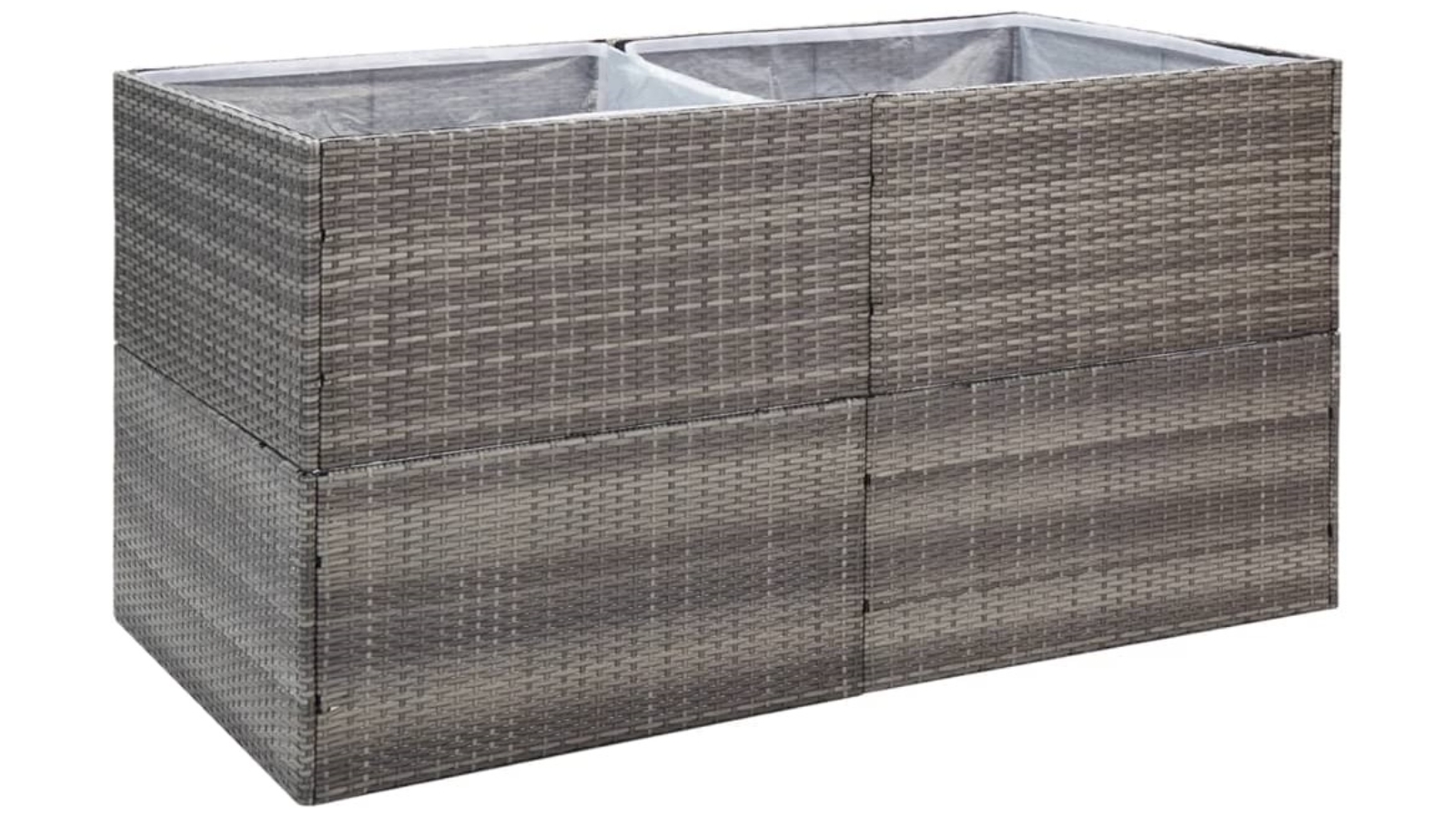 vidaXL Grey Poly Rattan Garden Planter - Large