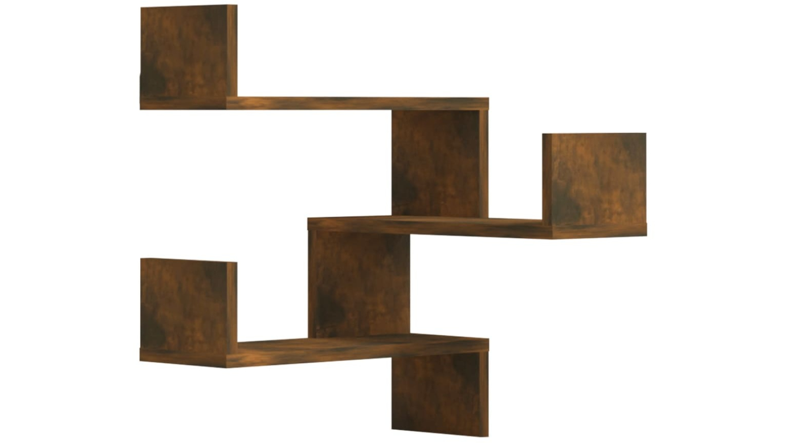 vidaXL 2 Piece Smoked Oak 40 x 40 x 50cm Engineered Wood Wall Corner Shelves