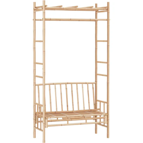 vidaXL Bamboo 116cm Garden Bench with Pergola