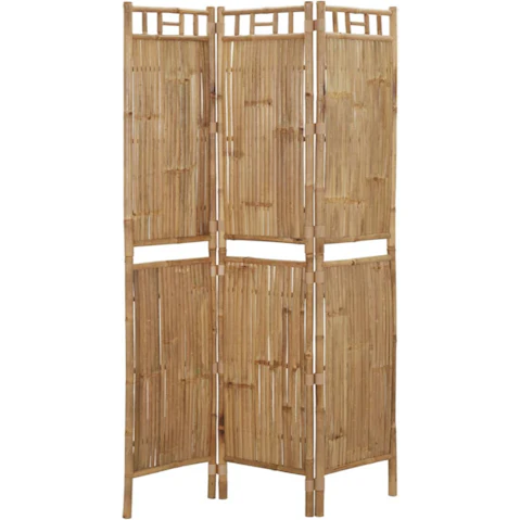 vidaXL 3-Panel Bamboo 120 x 180cm Room Divider