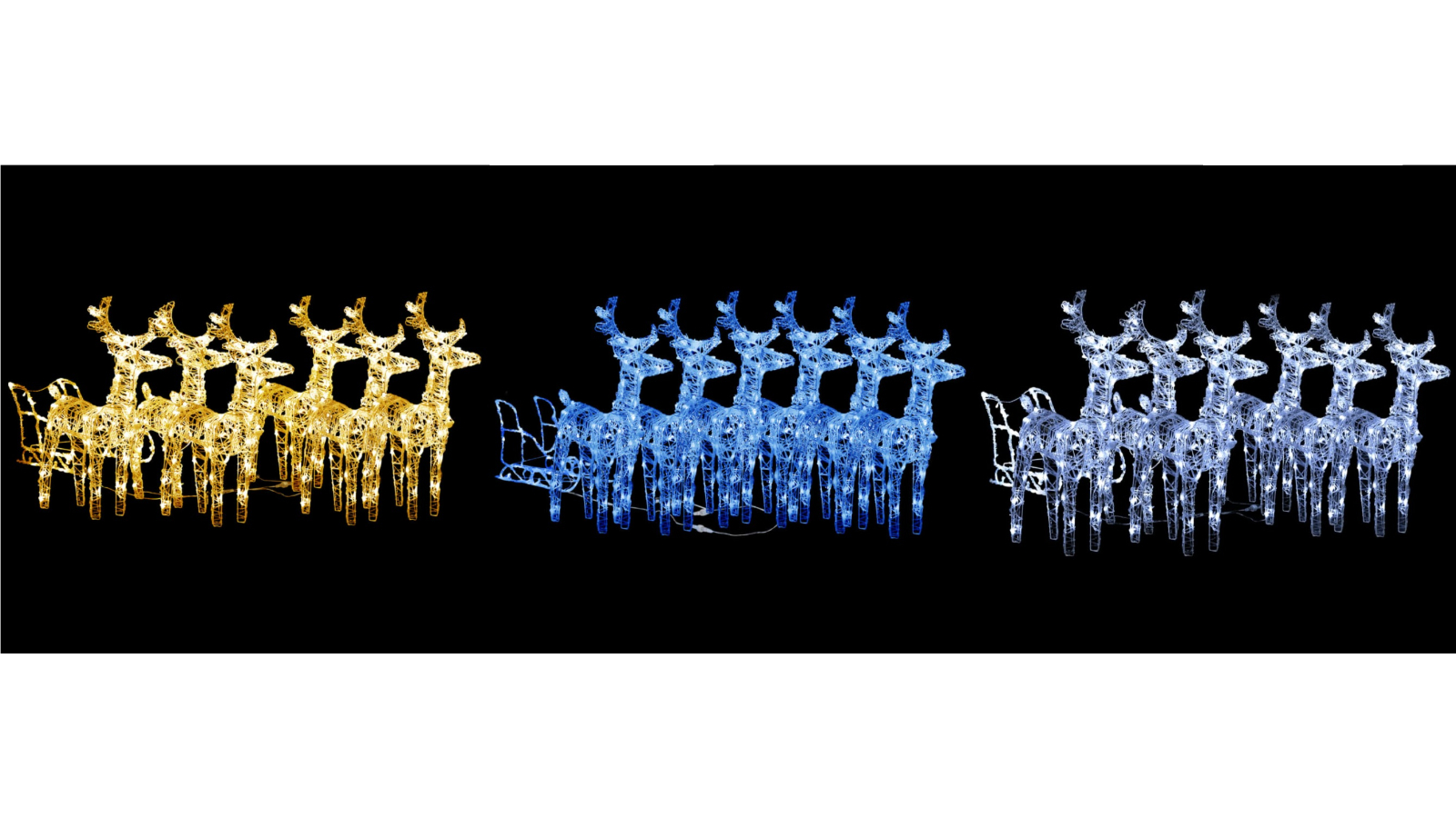 vidaXL Reindeers and Sleigh Christmas Decoration 320 LEDs Acrylic