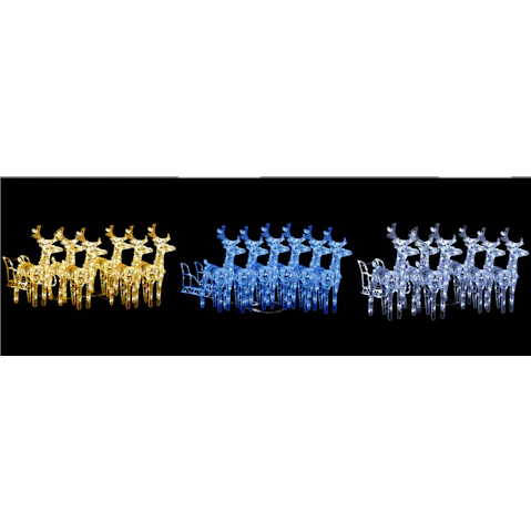 vidaXL Reindeers and Sleigh Christmas Decoration 320 LEDs Acrylic