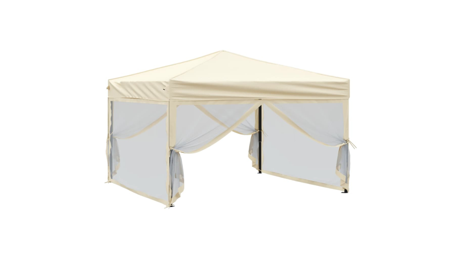 vidaXL Fabric 3 x 3metre Folding Party Tent with Sidewall - Cream
