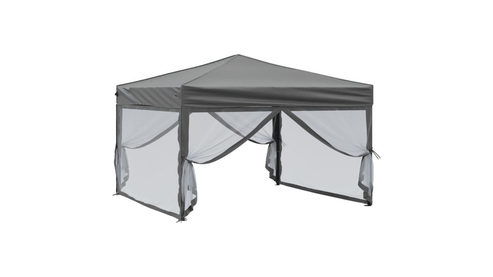 vidaXL Anthracite Folding Party Tent with Sidewall - 3 x 3metre