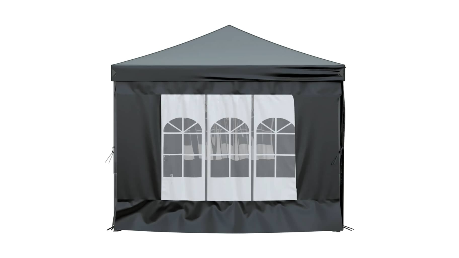 vidaXL Black Folding Party Tent with Sidewall - 3 x 6metre