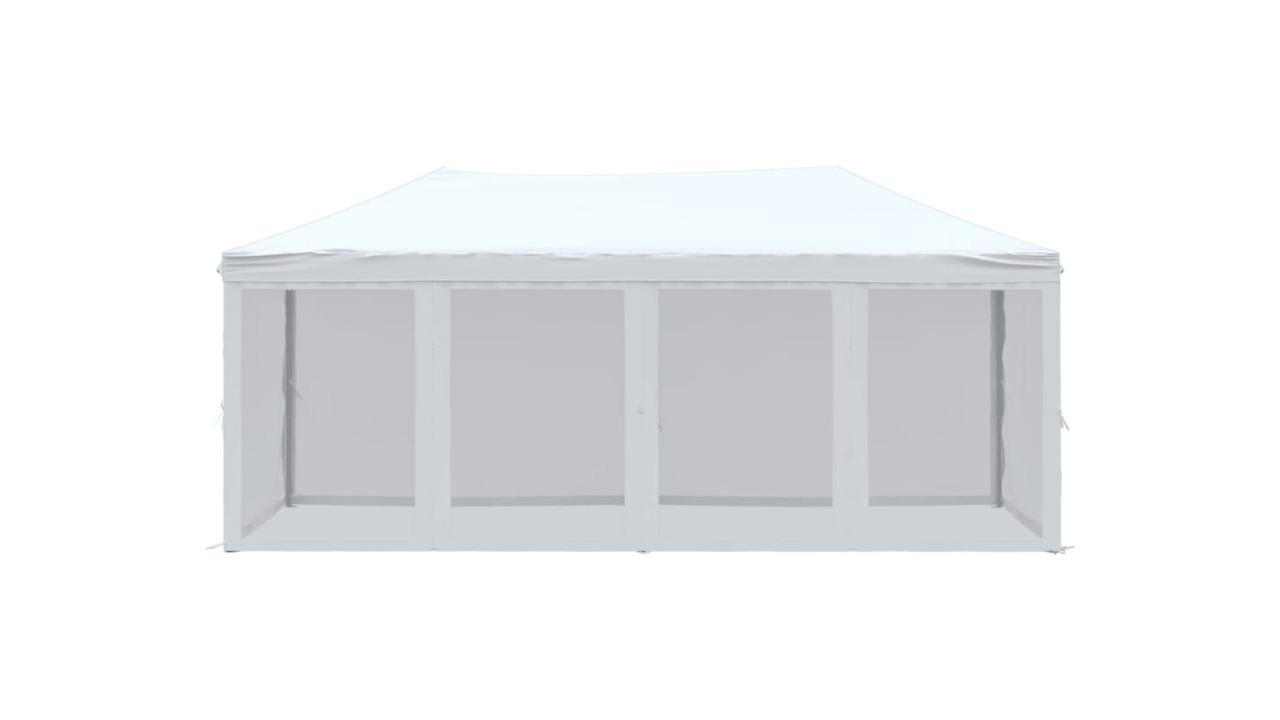 vidaXL White Folding Party Tent with Sidewall - 3 x 6metre