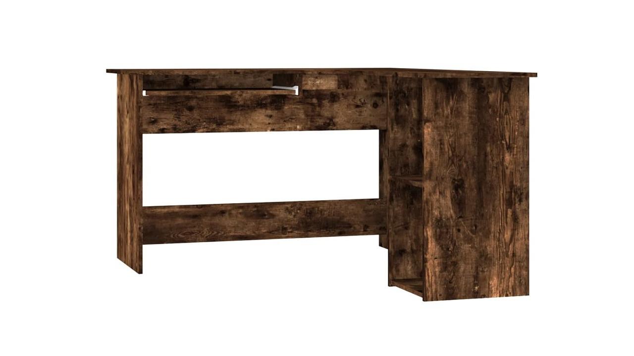 vidaXL Smoked Oak Engineered Wood 120 x 140 x 75cm Corner Desk