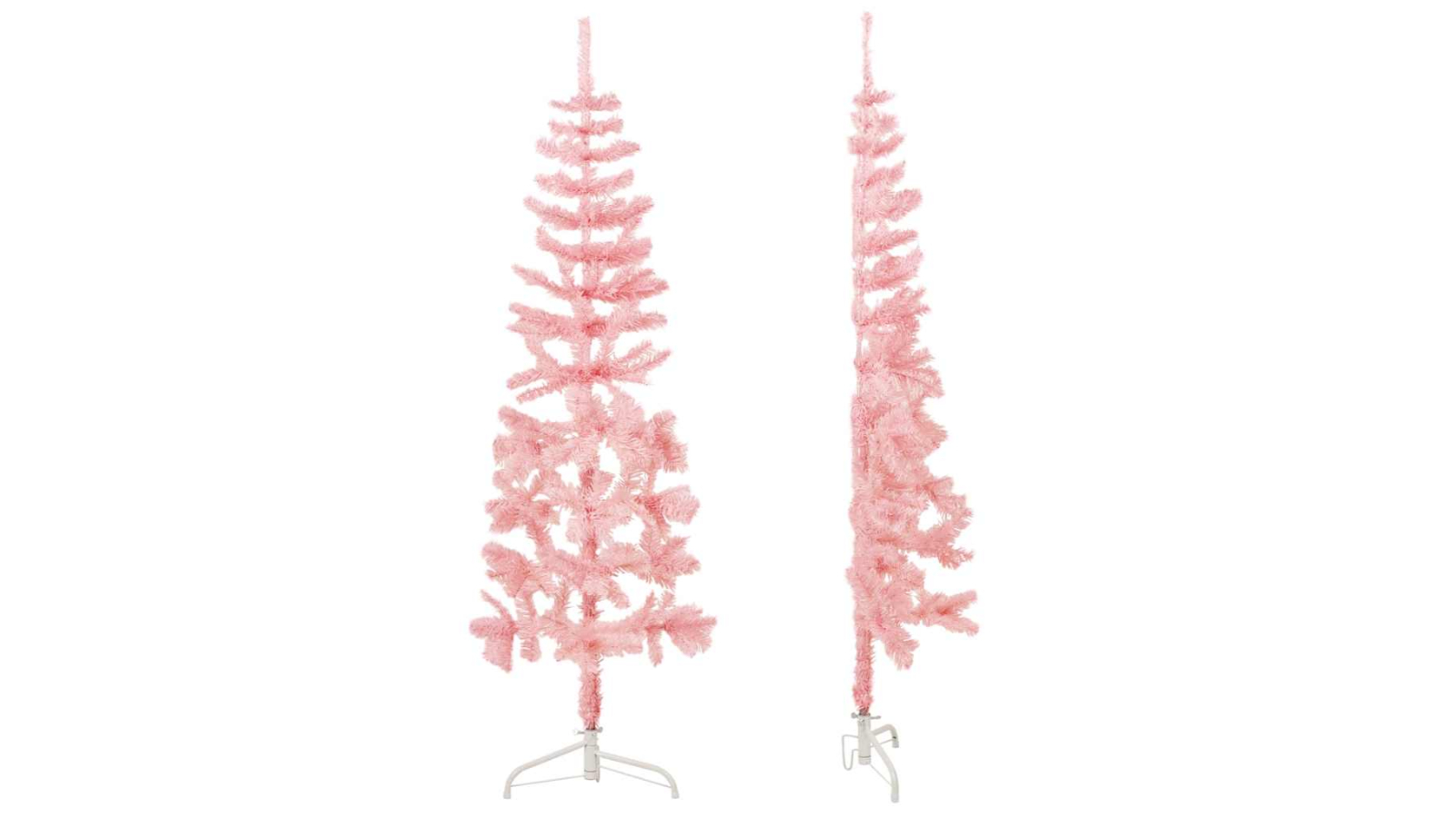 vidaXL Pink Slim Artificial Half Christmas Tree with Stand - 150cm