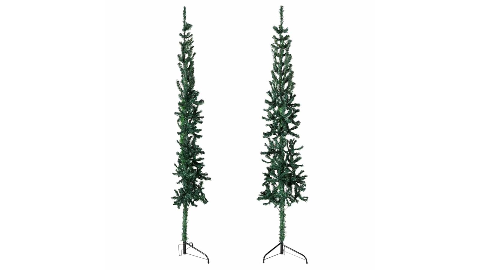 vidaXL Green Slim Artificial Half Christmas Tree with Stand - 150cm