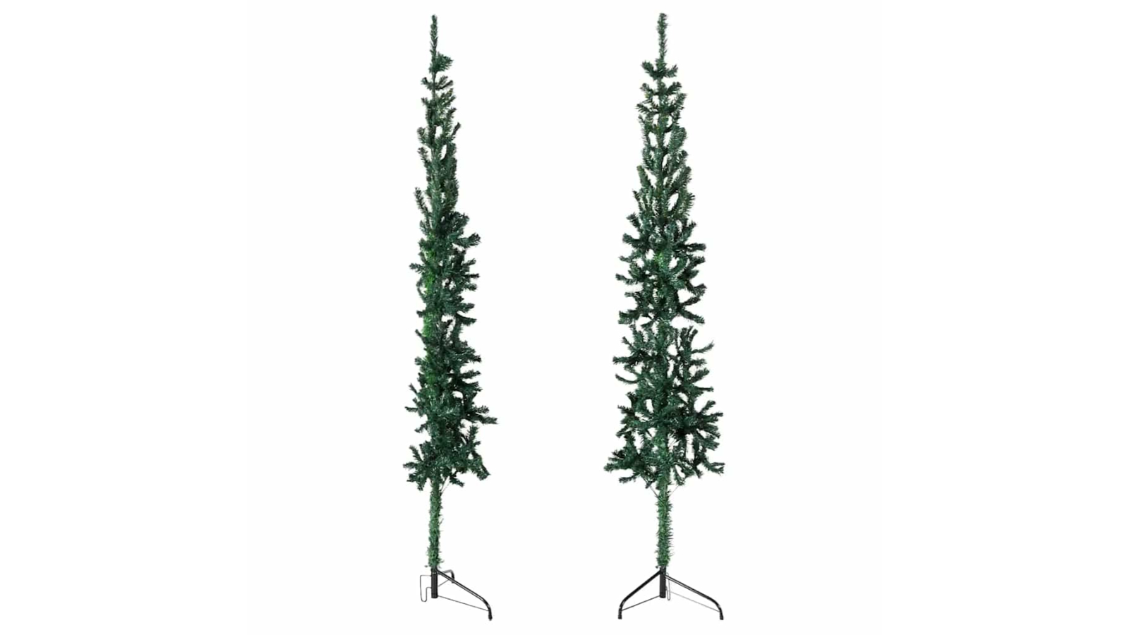 vidaXL Green Slim Artificial Half Christmas Tree with Stand - 210cm