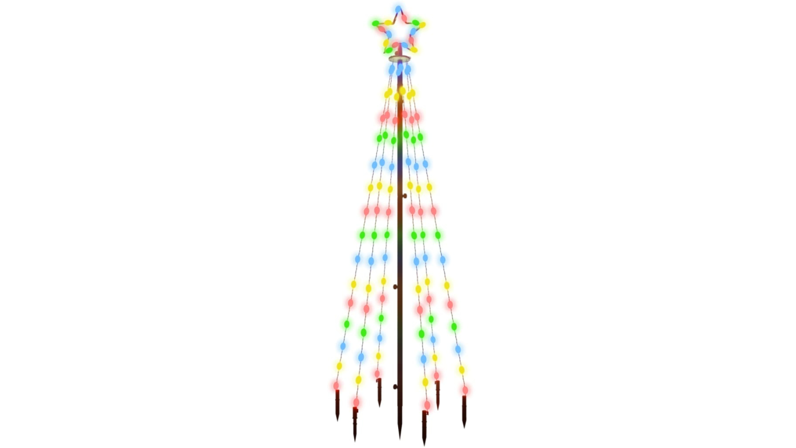 vidaXL Christmas Tree with Spike Colourful 108 LEDs - 180cm