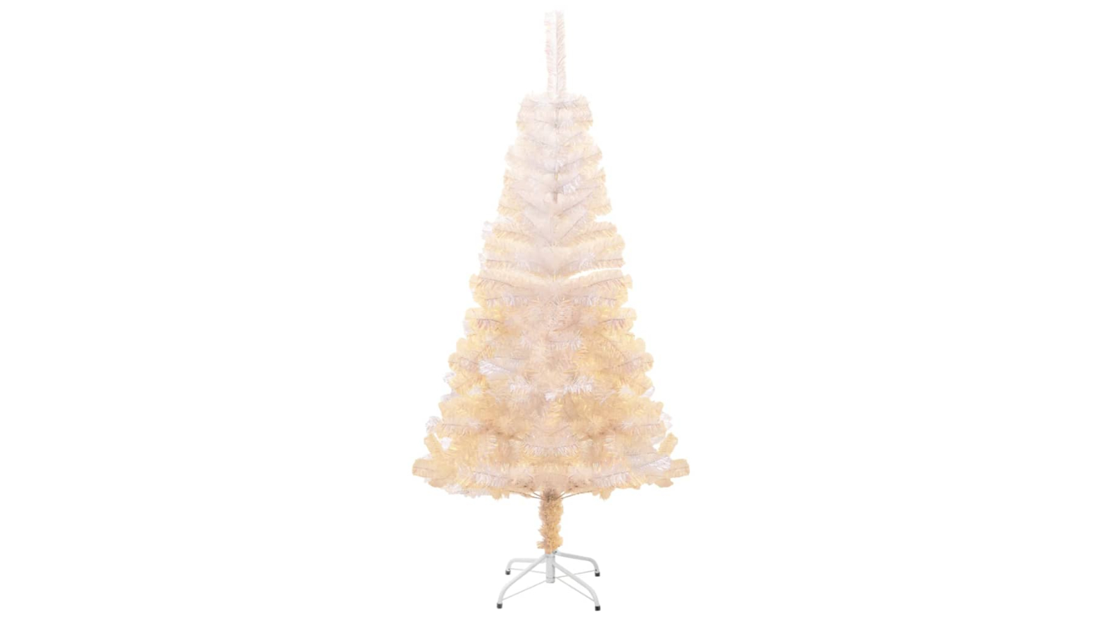vidaXL White Artificial Christmas Tree with Iridescent Tips PVC - 120cm