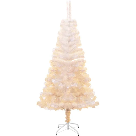 vidaXL White Artificial Christmas Tree with Iridescent Tips PVC - 120cm