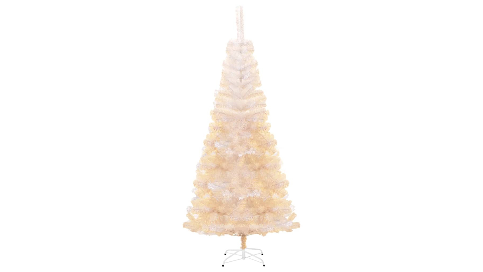vidaXL White Artificial Christmas Tree with Iridescent Tips PVC - 180cm