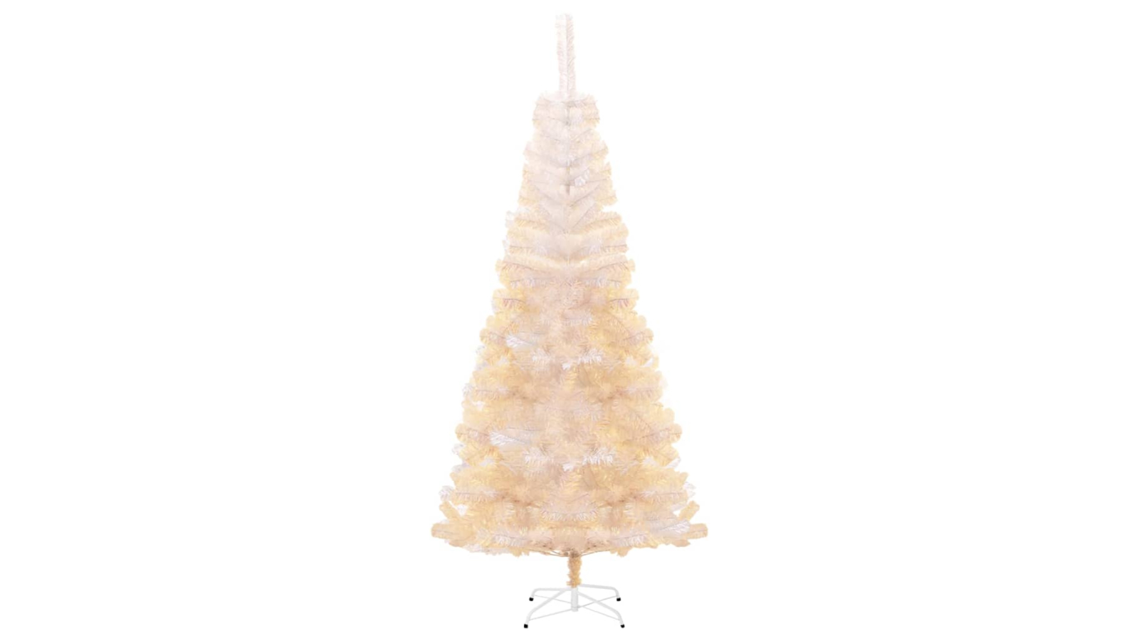 vidaXL White Artificial Christmas Tree with Iridescent Tips PVC - 210cm