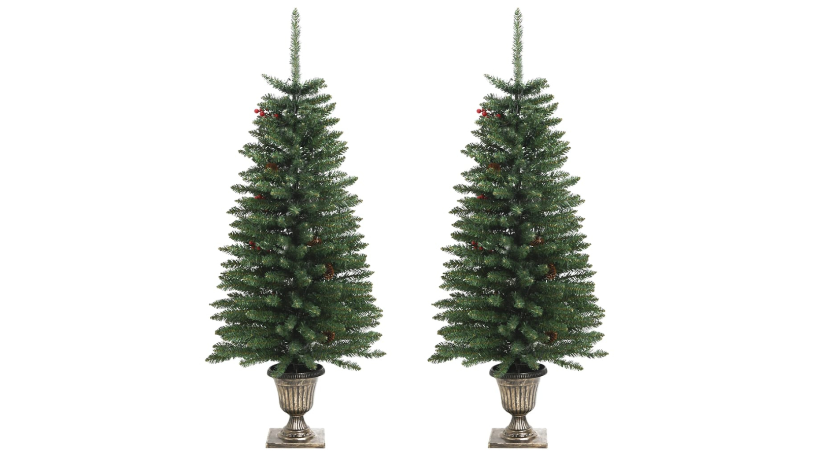 vidaXL Artificial Christmas Trees with Wreath Garland and LED - 2 Piece 