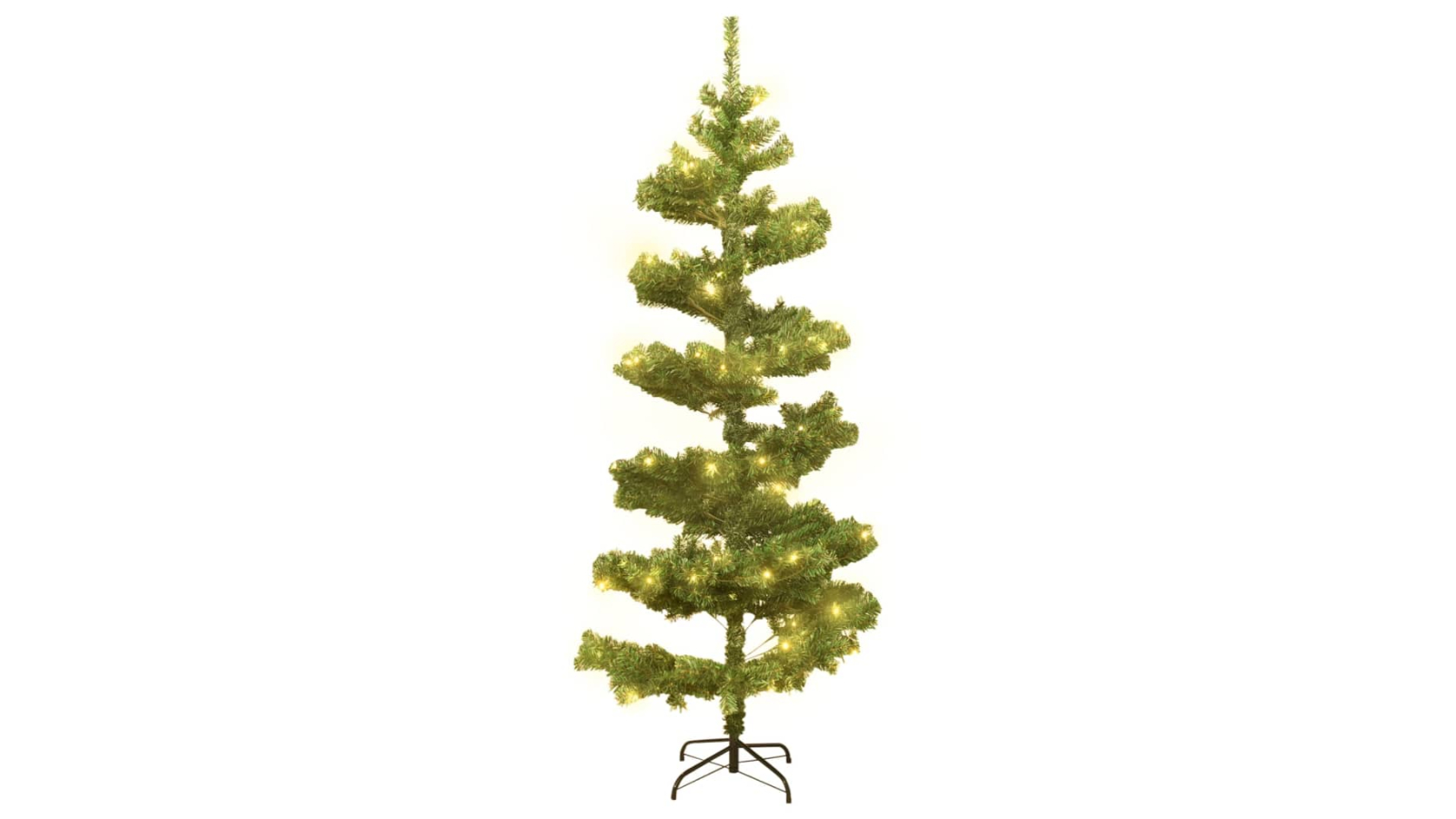 vidaXL Swirl Pre-lit Christmas Tree with Stand Green 150cm PVC