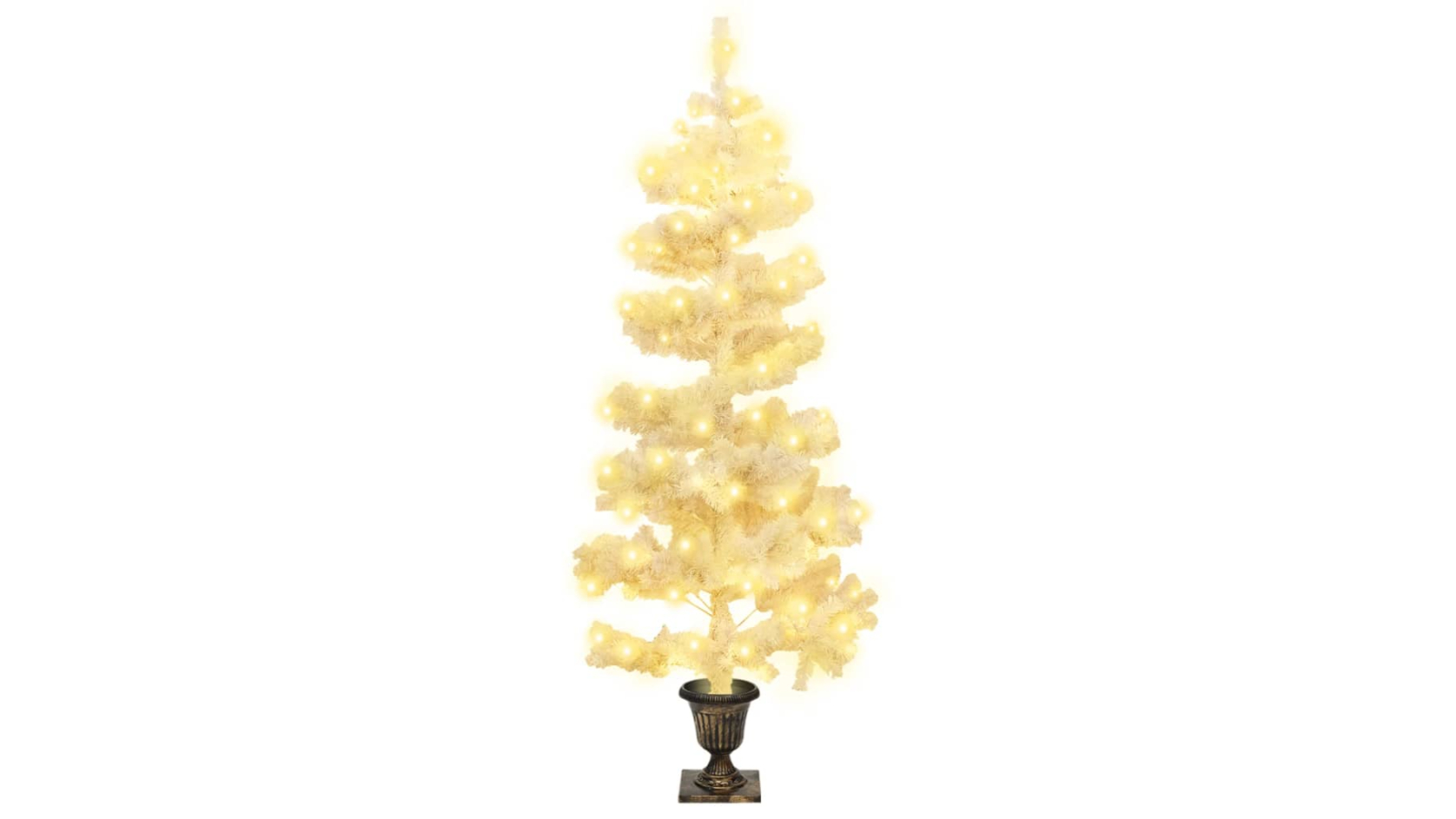 vidaXL Swirl Pre-lit Christmas Tree with Pot White 120cm PVC