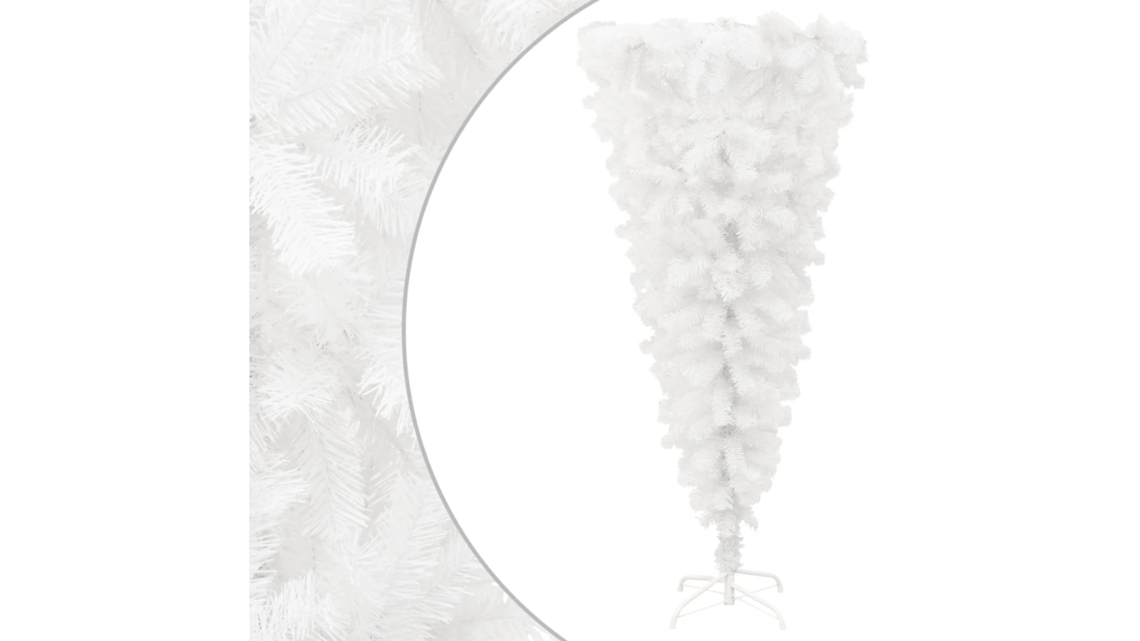 vidaXL Upside-down White Artificial Christmas Tree with Stand - 120cm