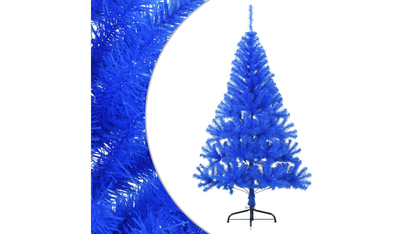 vidaXL Blue Artificial PVC Half Christmas Tree with Stand - 150cm