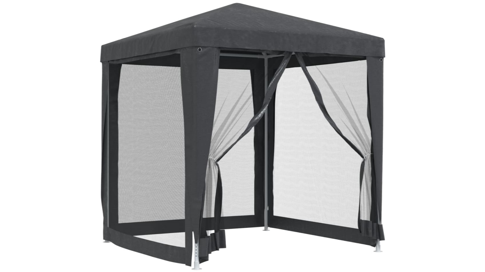 vidaXL HDPE 2 x 2metre Party Tent with 4 Mesh Sidewalls - Anthracite