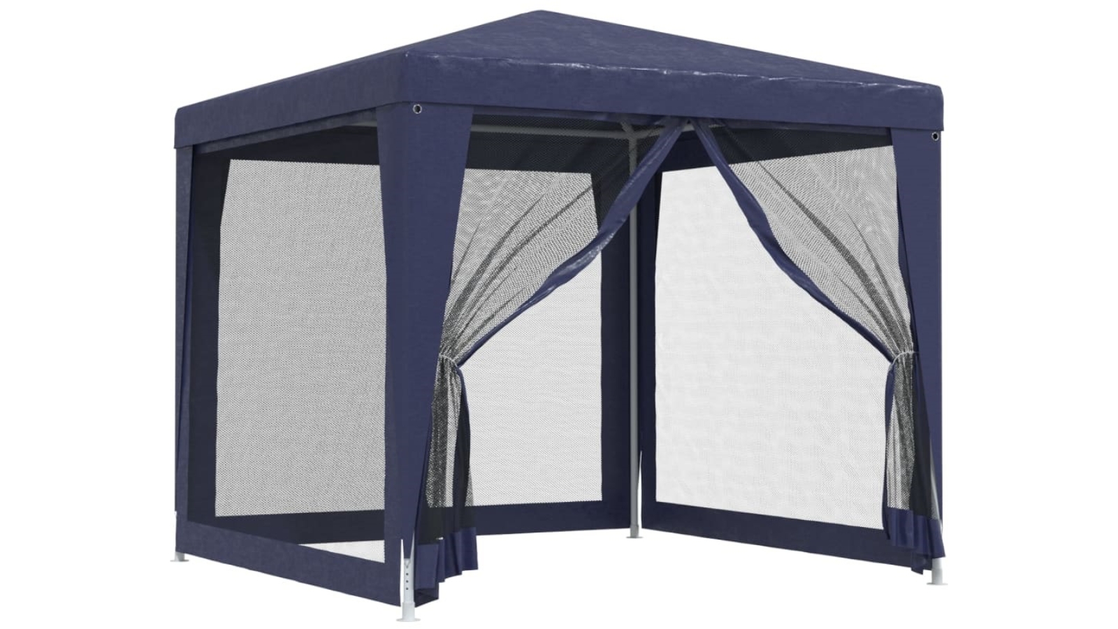 vidaXL HDPE 2.5 x 2.5metre Party Tent with 4 Mesh Sidewalls - Blue 