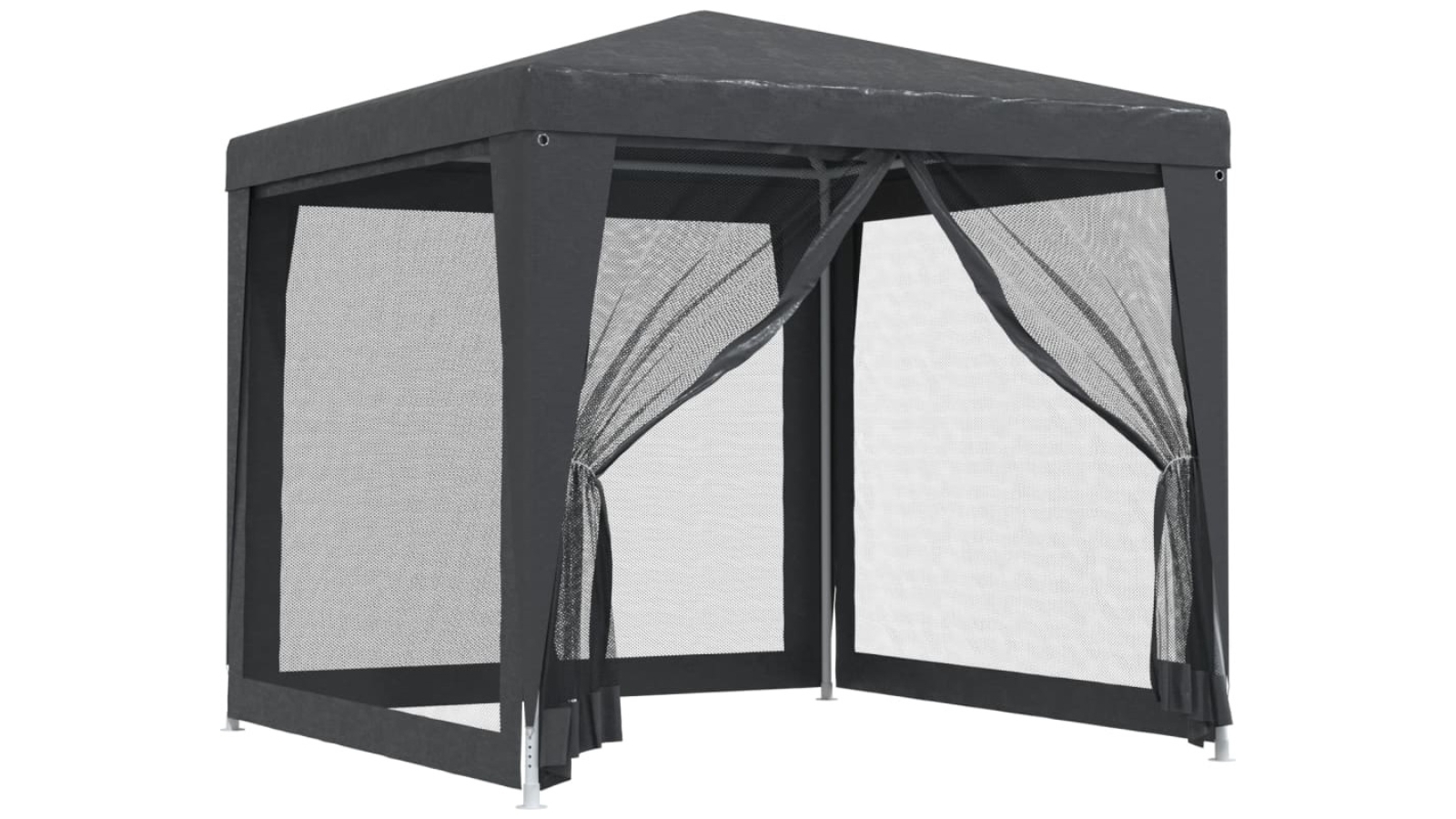 vidaXL HDPE 2.5 x 2.5metre Party Tent with 4 Mesh Sidewalls - Anthracite