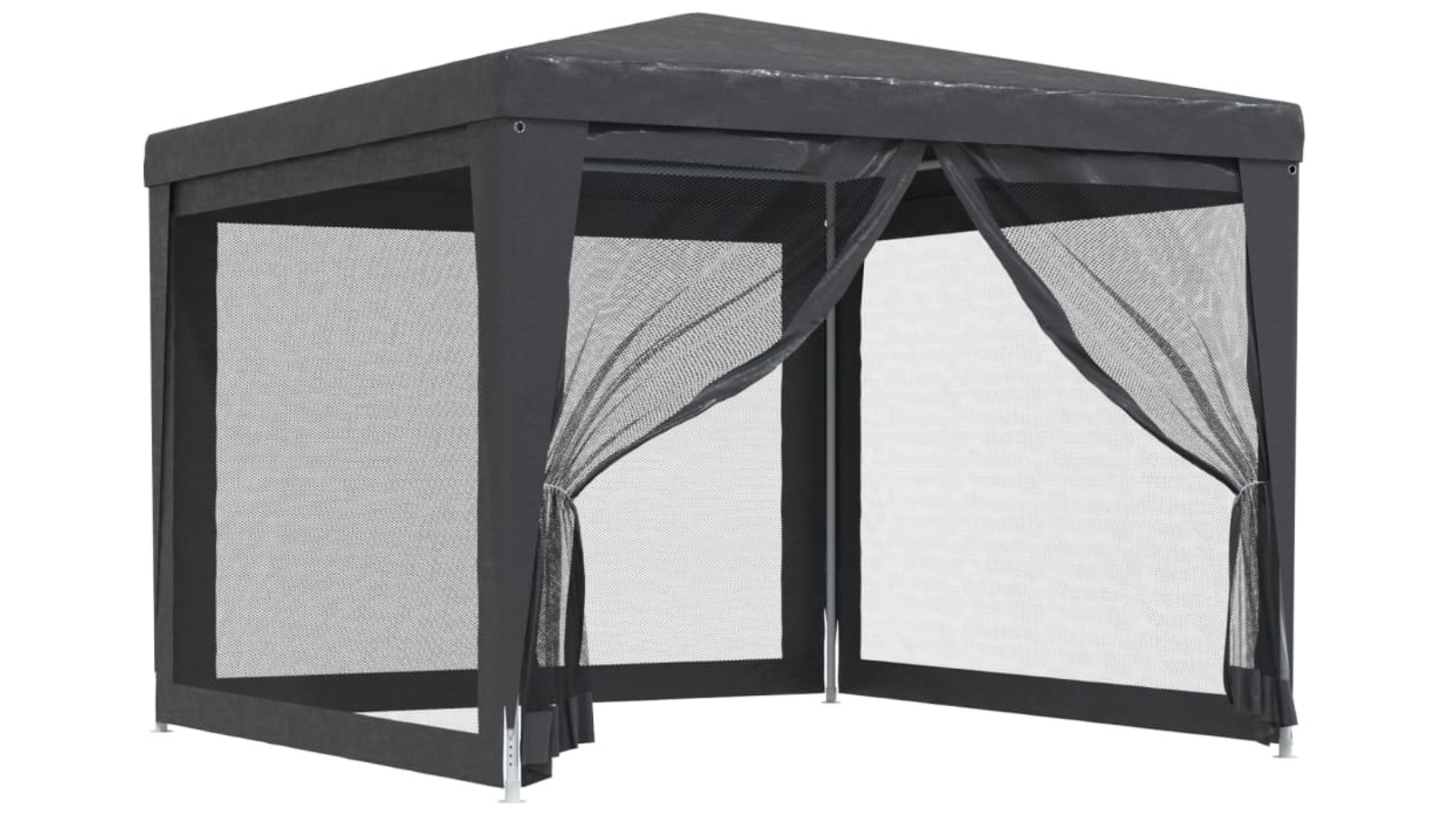 vidaXL HDPE 3 x 3metre Party Tent with 4 Mesh Sidewalls - Anthracite