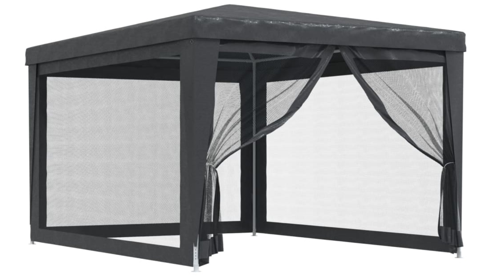 vidaXL HDPE 3 x 4metre Party Tent with 4 Mesh Sidewalls - Anthracite