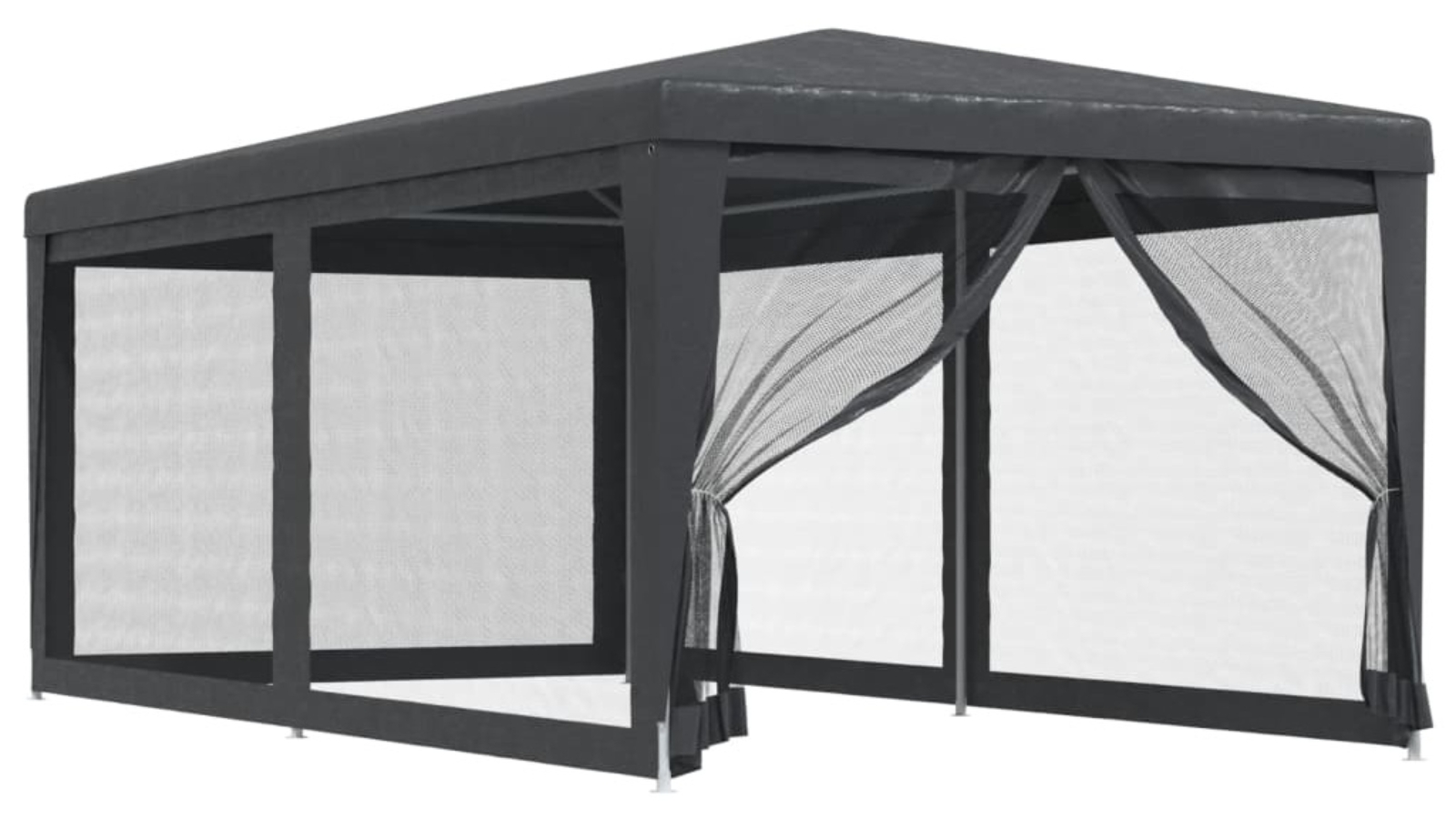 vidaXL HDPE 3 x 6metre Party Tent with 6 Mesh Sidewalls - Anthracite