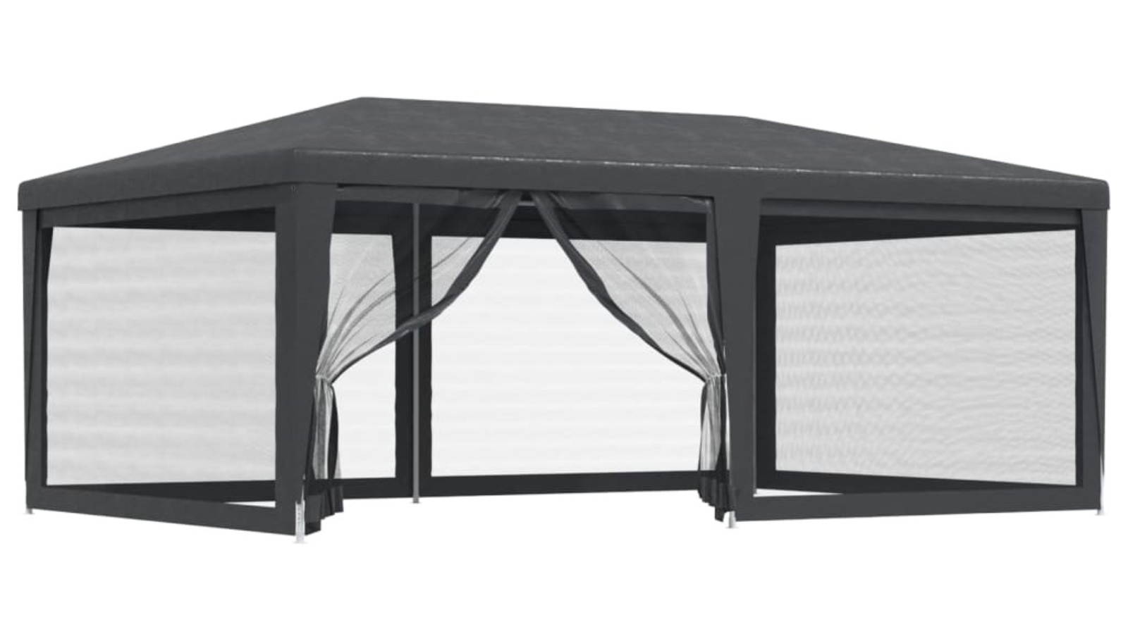 vidaXL HDPE 6 x 4metre Party Tent with 6 Mesh Sidewalls - Anthracite