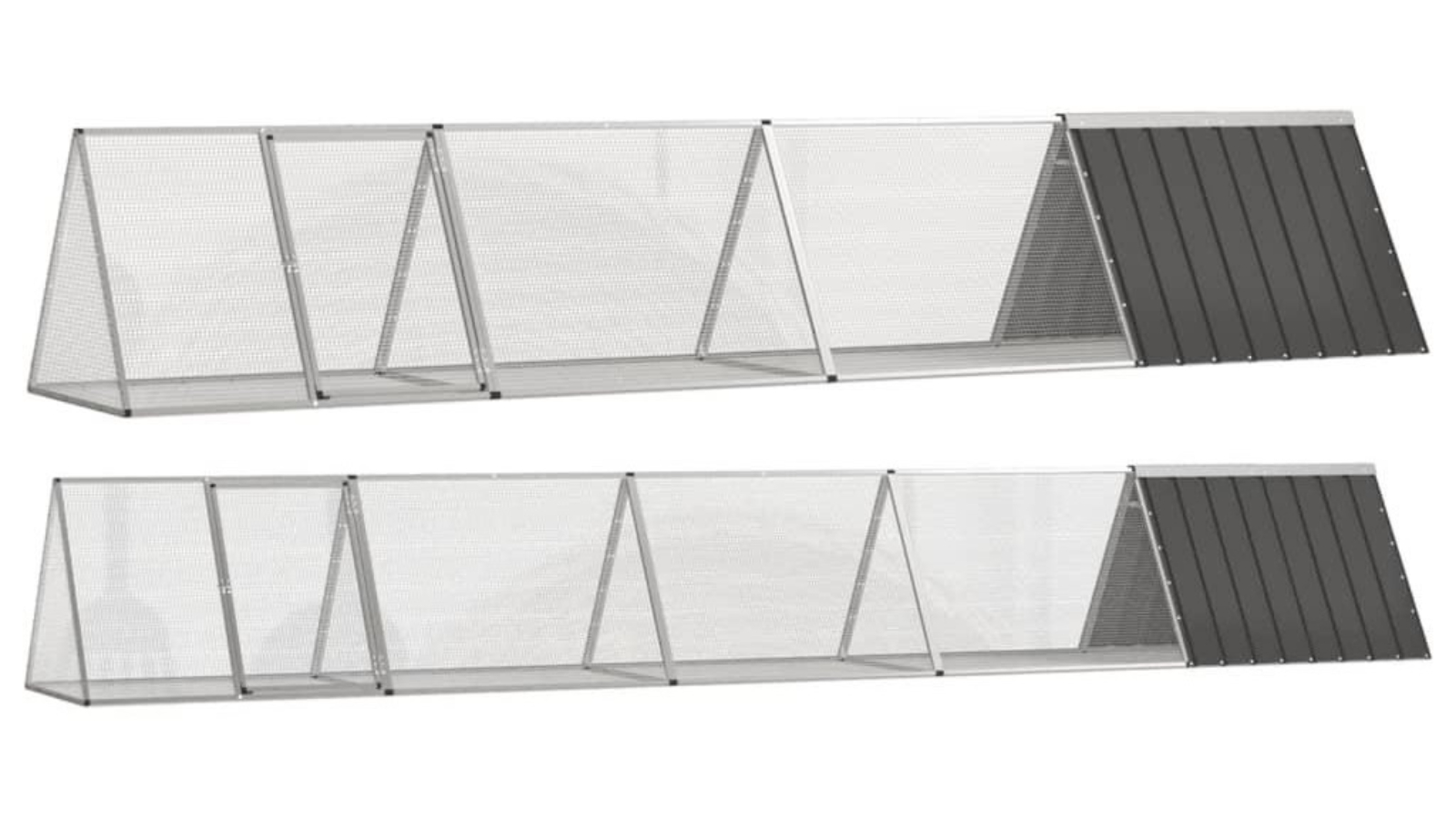 vidaXL Anthracite Galvanised Steel Rabbit Cage