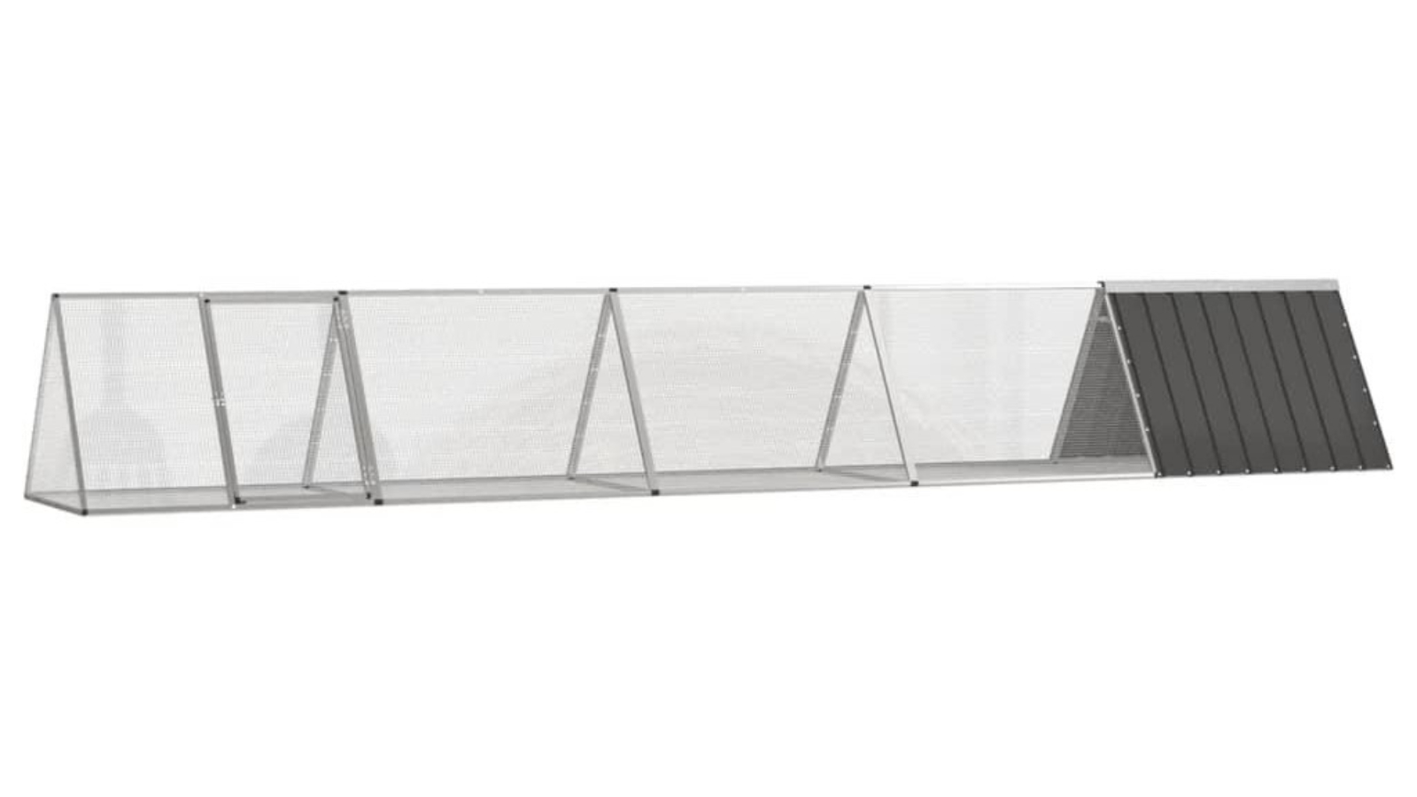 vidaXL Anthracite Galvanised Steel Rabbit Cage - 504.5 x 80.5 x 71cm