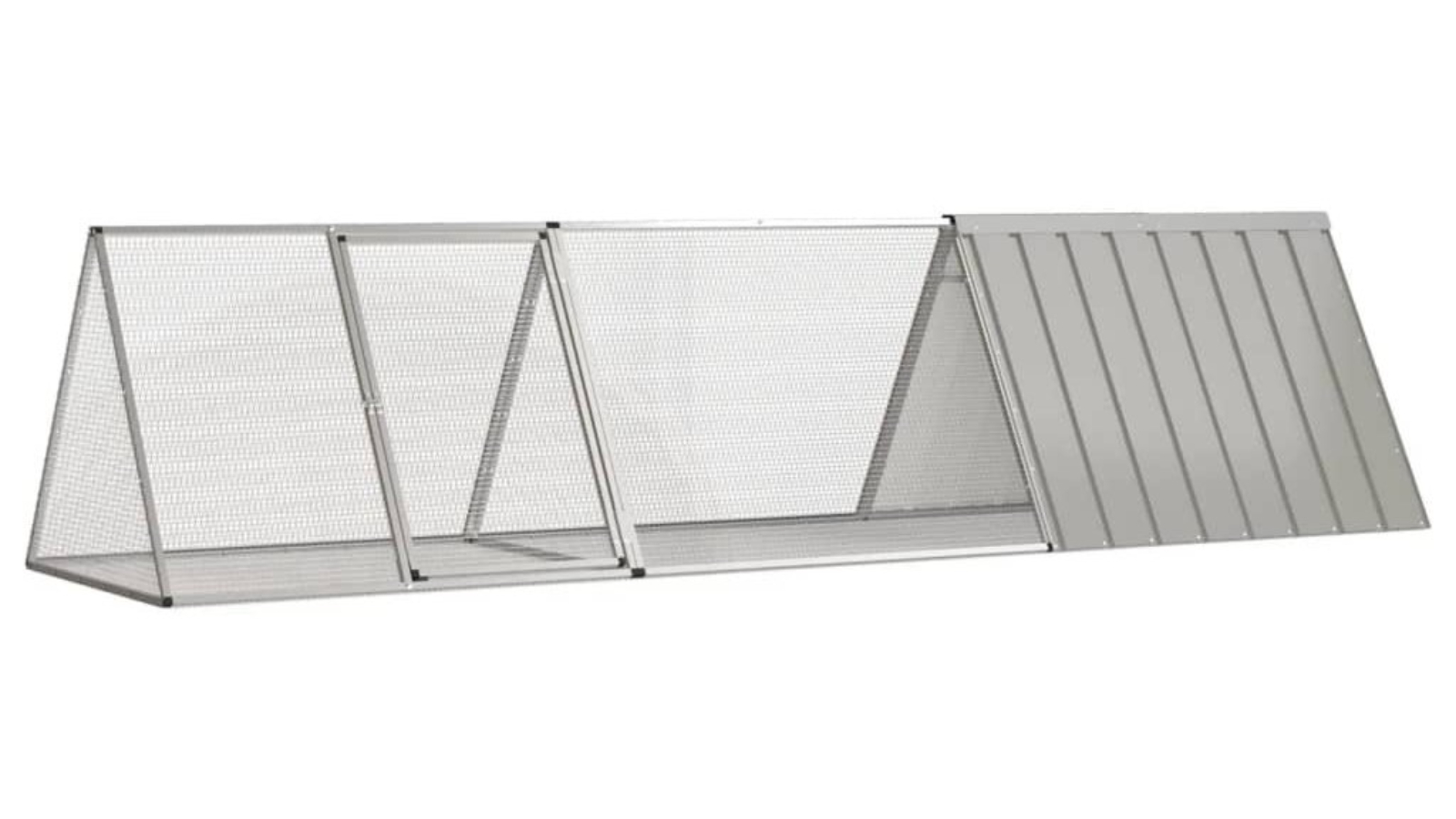 vidaXL Grey Rabbit Cage - 302.5 x 80.5 x 71cm