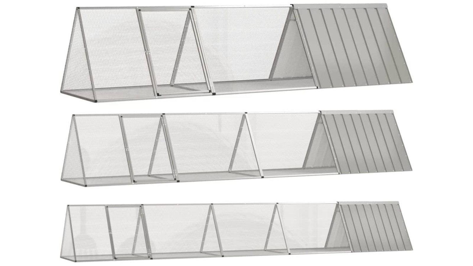 vidaXL Grey Rabbit Cage