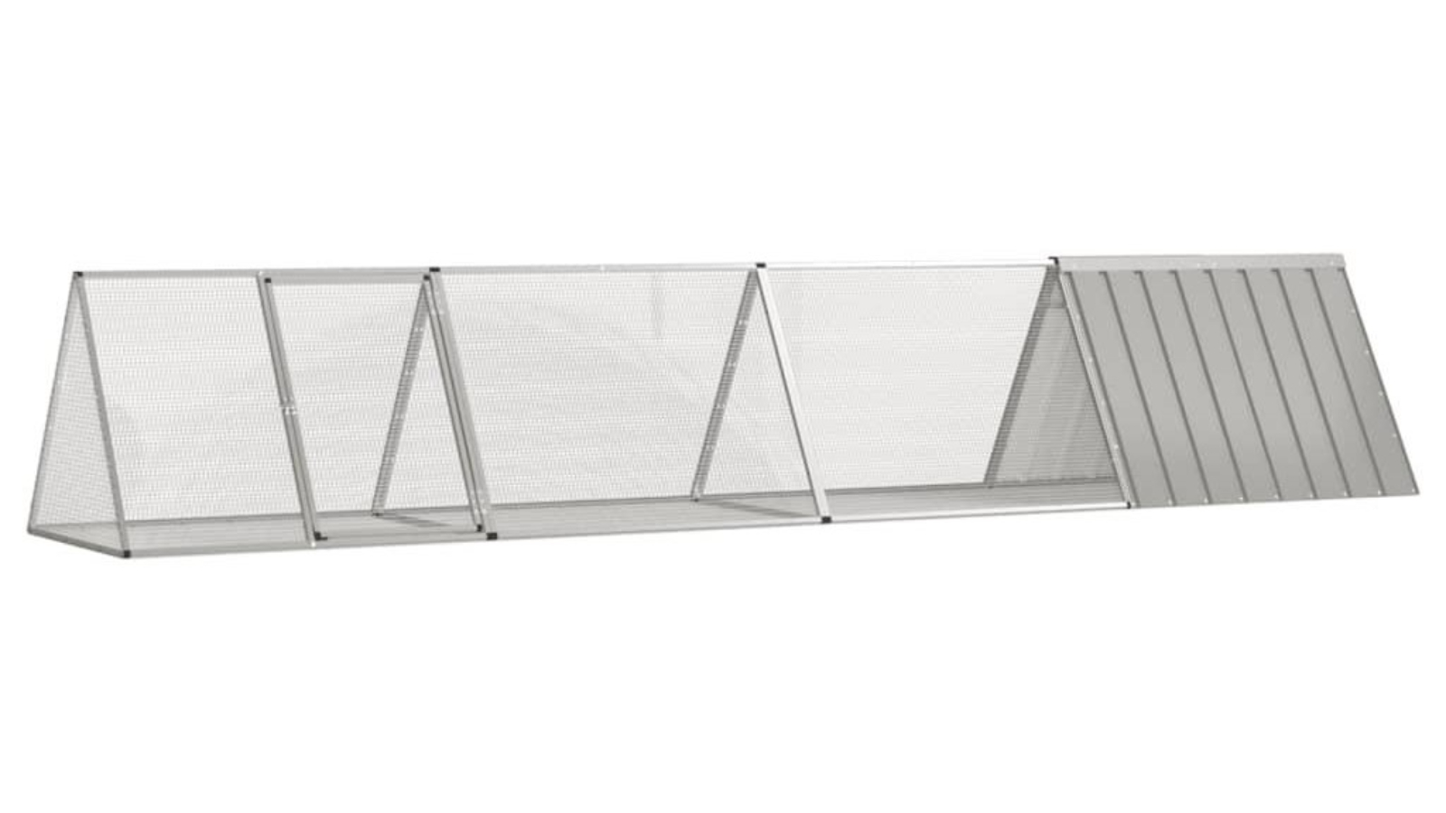 vidaXL Grey Rabbit Cage - 403.5 x 80.5 x 71cm
