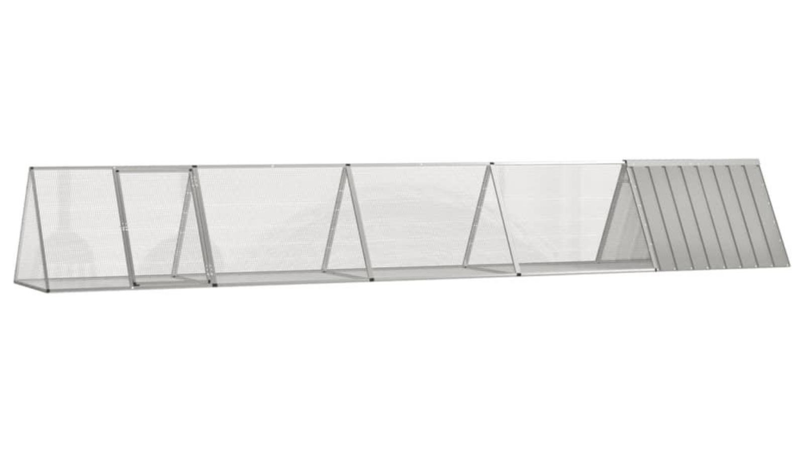 vidaXL Grey Rabbit Cage - 504.5 x 80.5 x 71cm