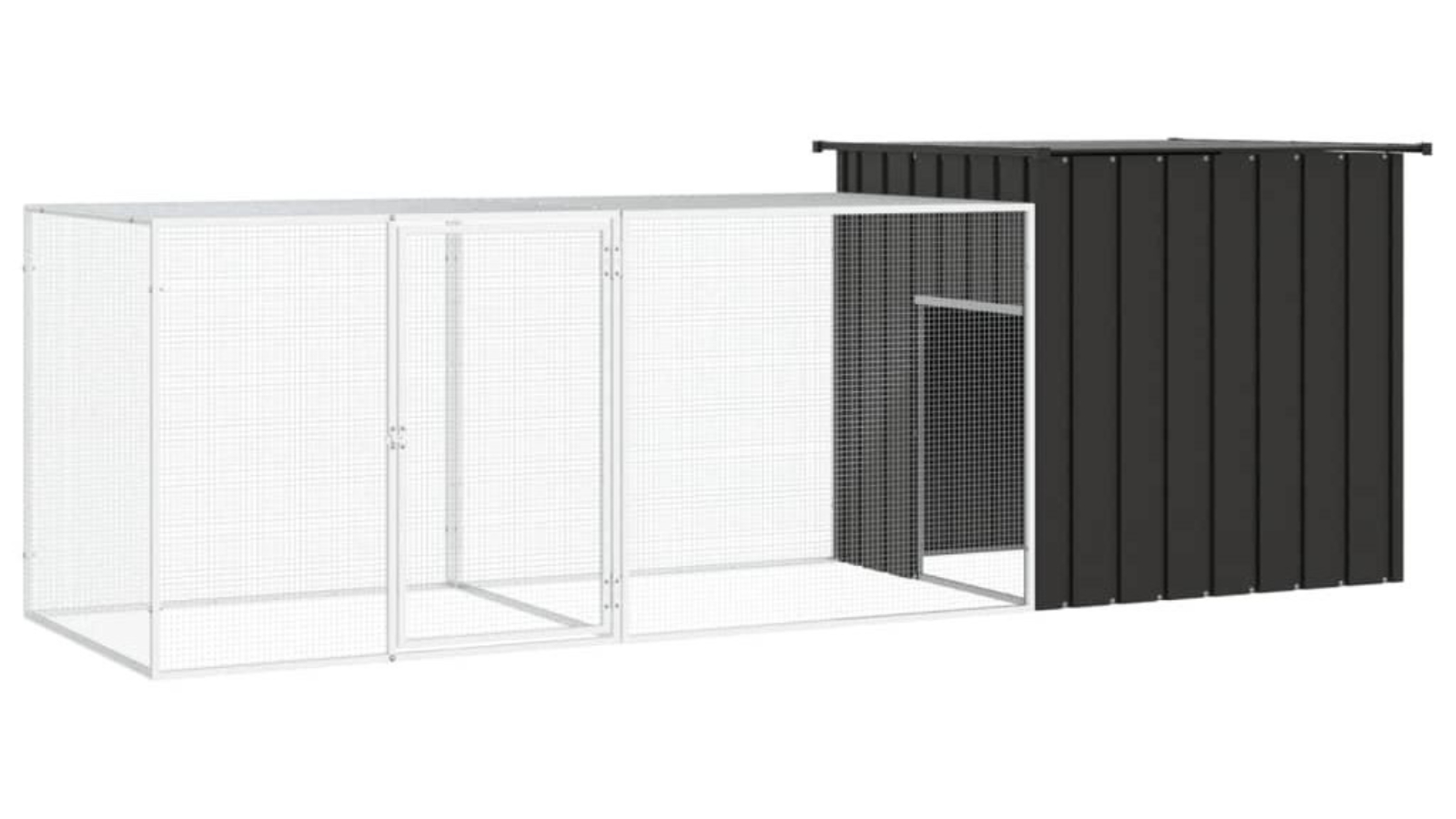 vidaXL Anthracite Chicken Cage - 300 x 91 x 100cm