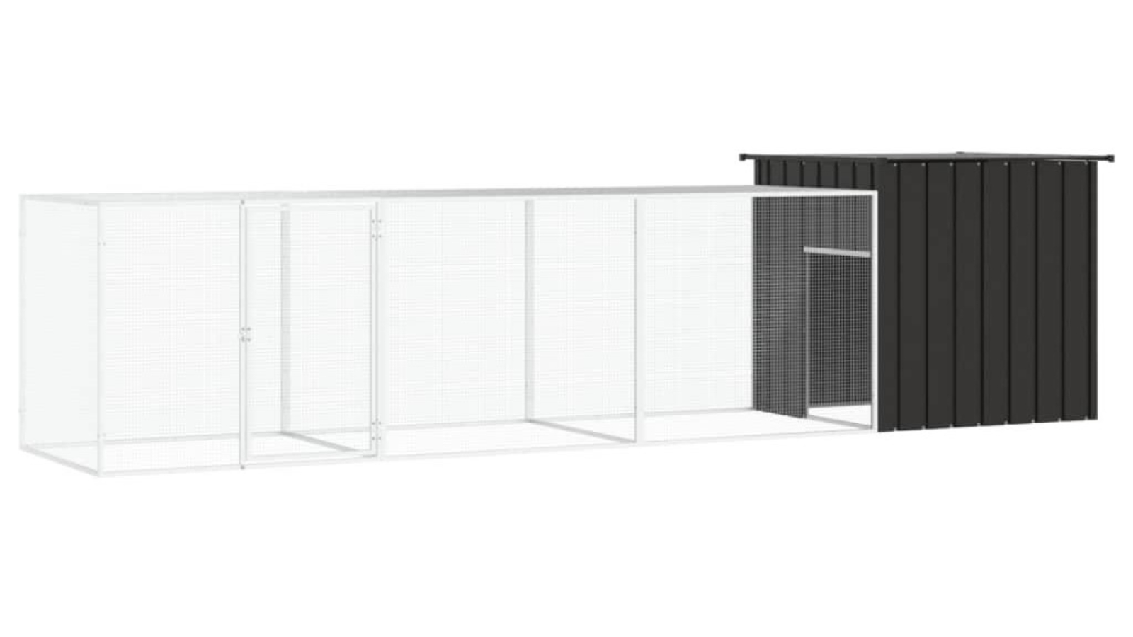 vidaXL Anthracite Chicken Cage - 400 x 91 x 100cm