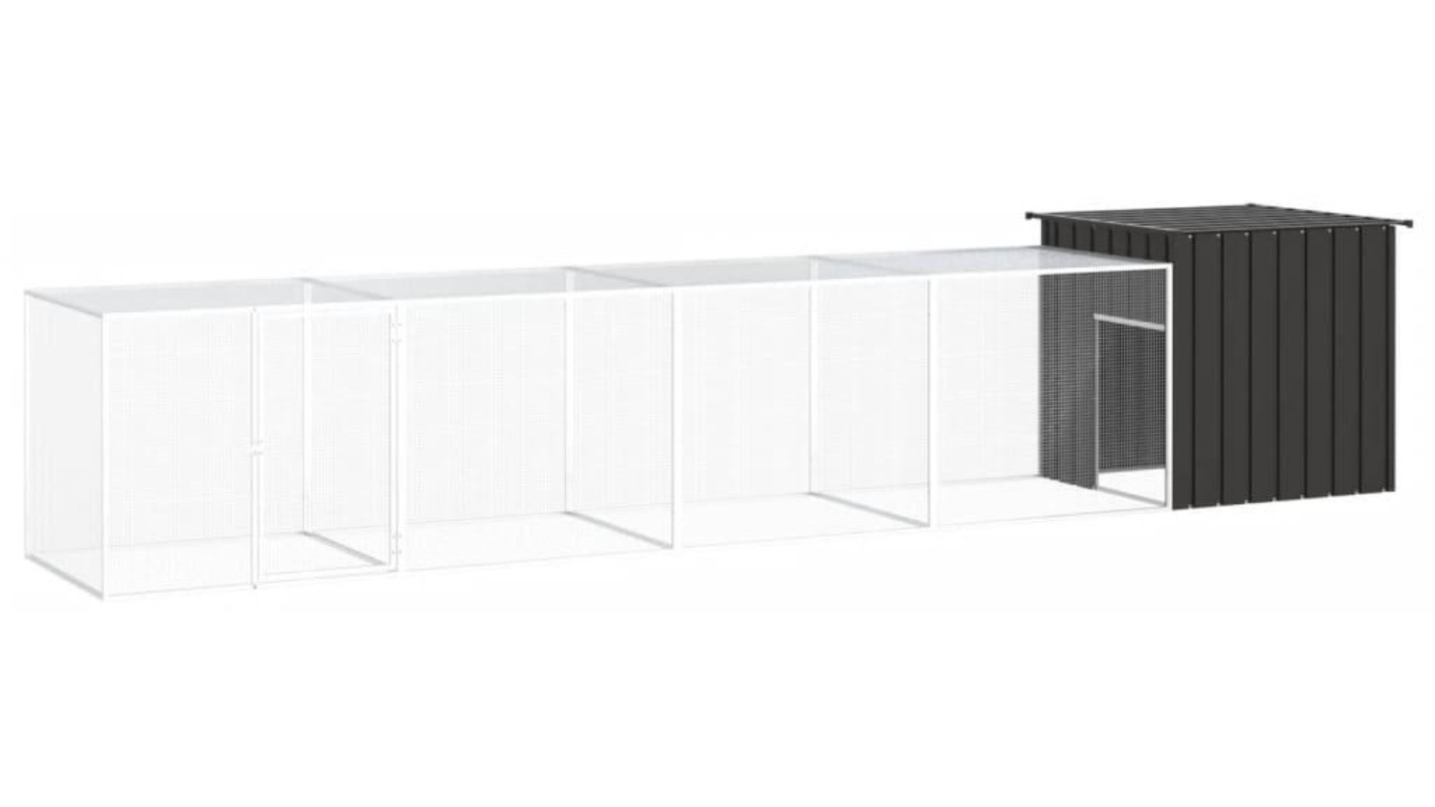 vidaXL Anthracite Chicken Cage - 500 x 91 x 100cm