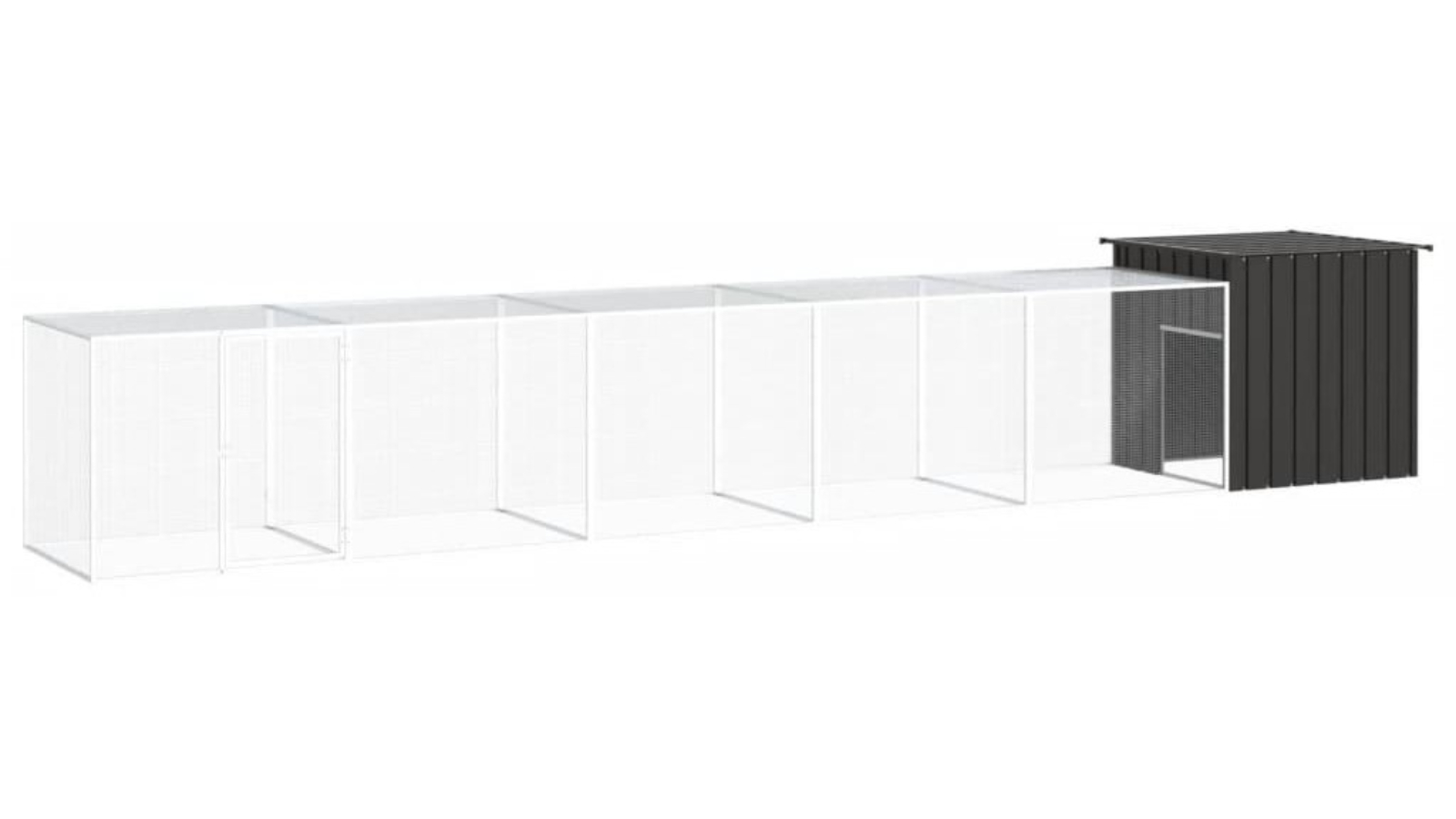 vidaXL Anthracite Chicken Cage - 600 x 91 x 100cm