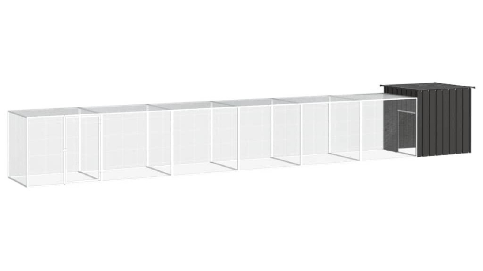 vidaXL Anthracite Chicken Cage - 700 x 91 x 100cm