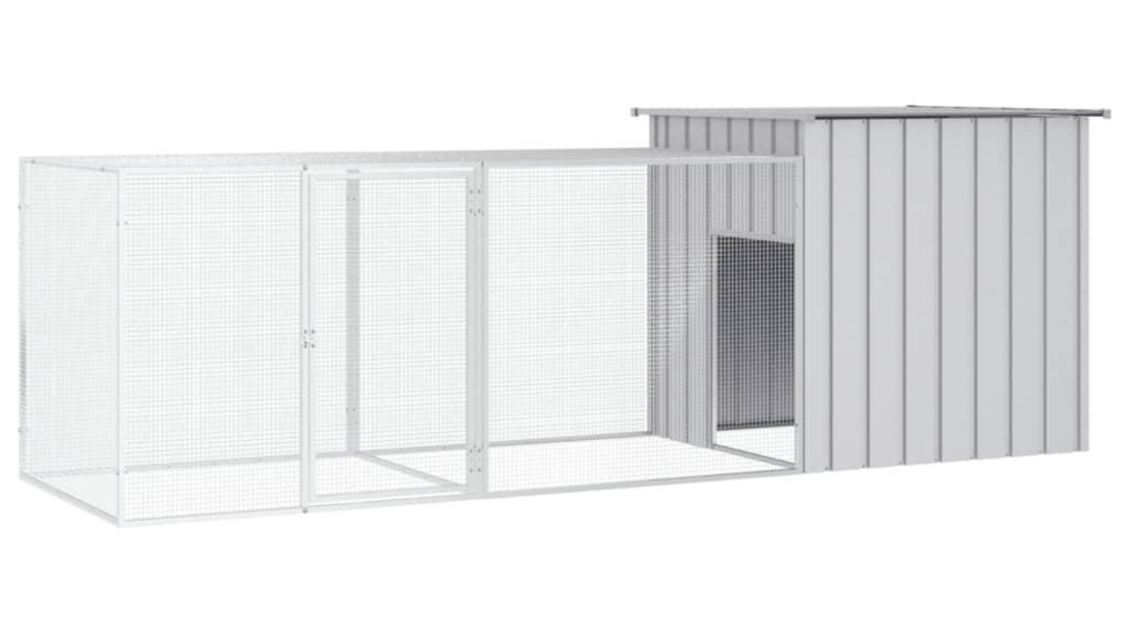 vidaXL Grey Chicken Cage - 300 x 91 x 100cm