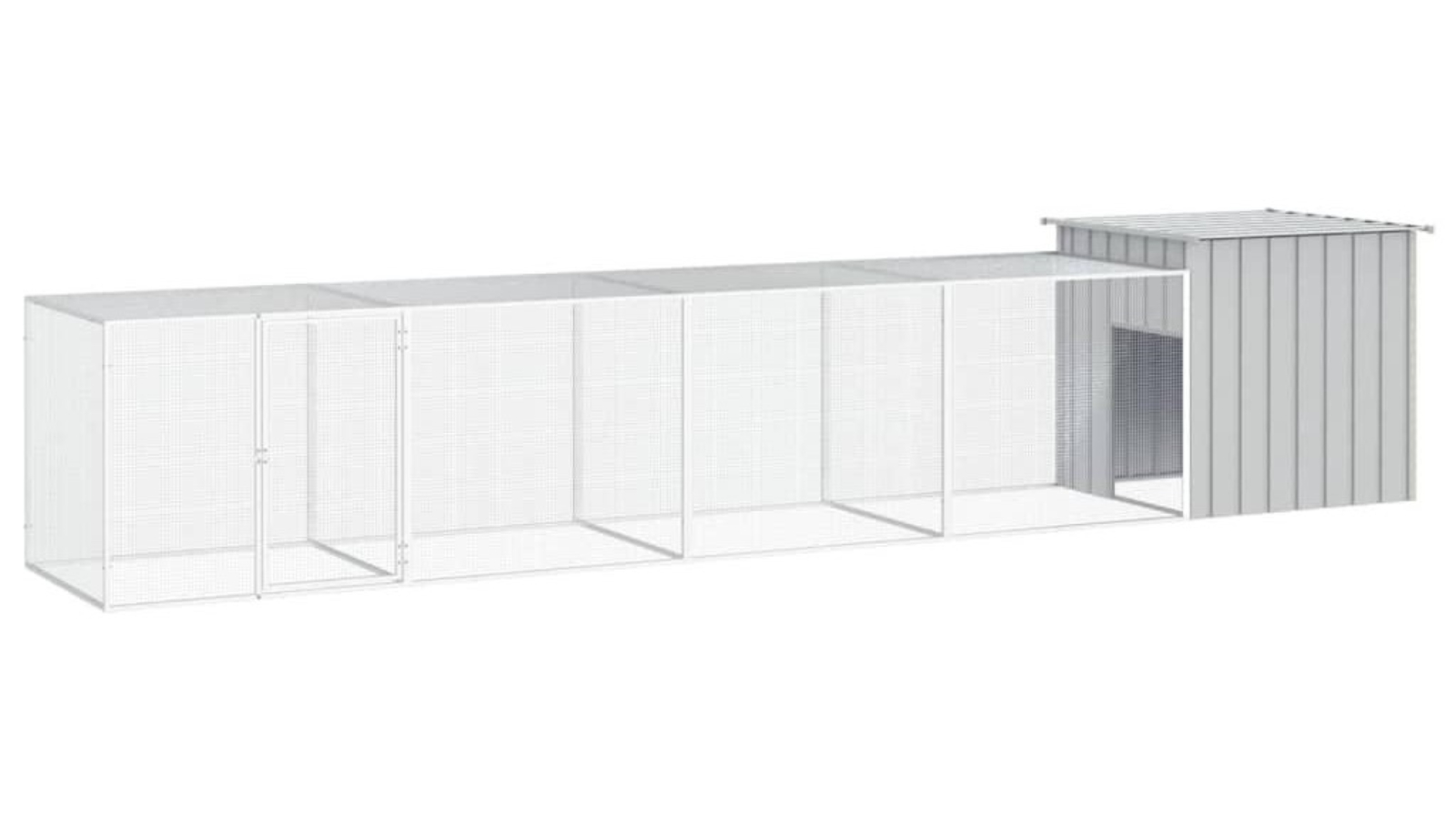 vidaXL Grey Chicken Cage - 500 x 91 x 100cm