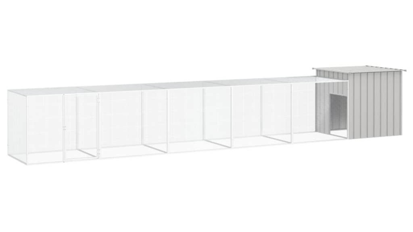 vidaXL Grey Chicken Cage - 600 x 91 x 100cm