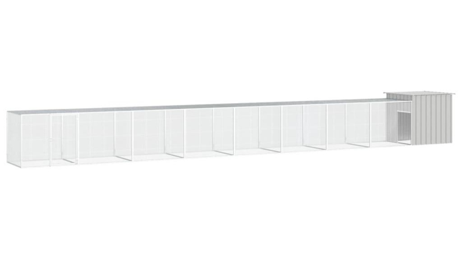 vidaXL Grey Chicken Cage - 900 x 91 x 100cm